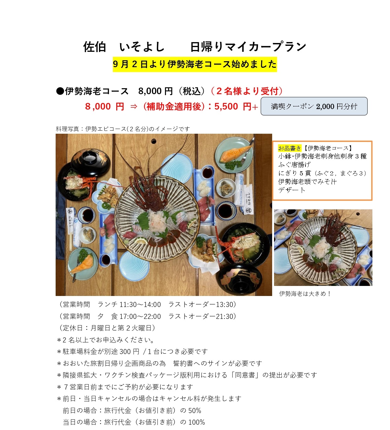 ☆日帰りマイカープラン - 新しいおおいた旅割 満喫クーポン Goto