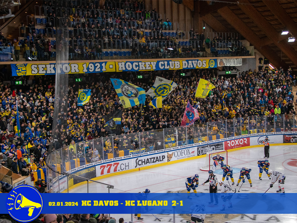 02.01.2024 HC Davos vs. HC LugaNO Megafon Davos wird betrieben von