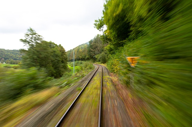 Blick aus einem schnellen Zug