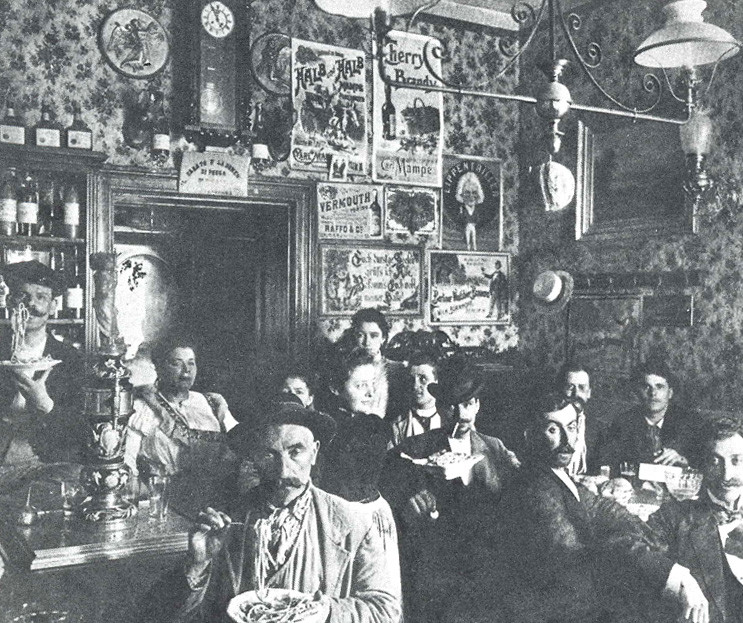 Erster Italiener in Berlin um 1901 - Buchholzer Straße - Majolika m. Fassträger-Figur