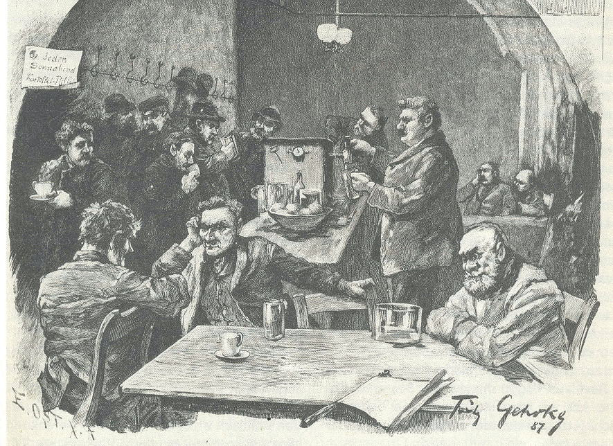 "In der Katschemme" Berlin 1887 - einer der ersten nachgewiesenen CO2 Ausschänke
