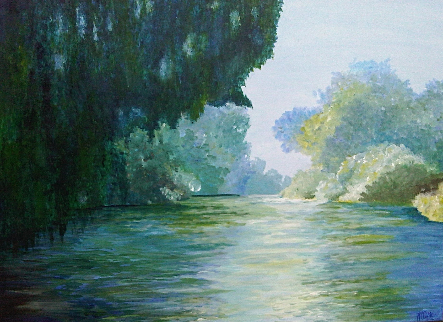 "Matinée Seine" Acryl auf Leinwand / Acrylique sur toile 50 x 70 cm