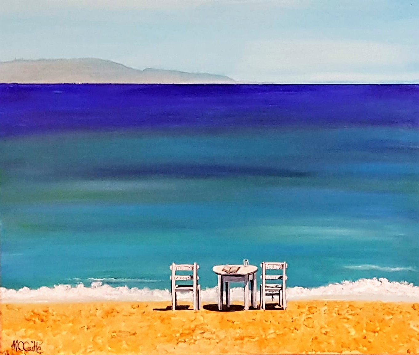 "Paros" Acryl auf Lenwand / Acrylique sur toile 40 x 40 cm