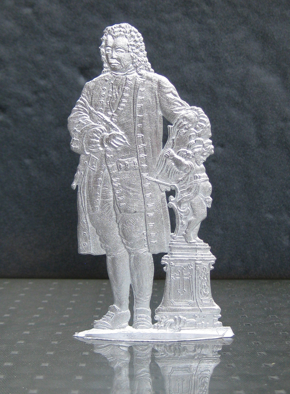 Die flache Bach-Zinnfigur.