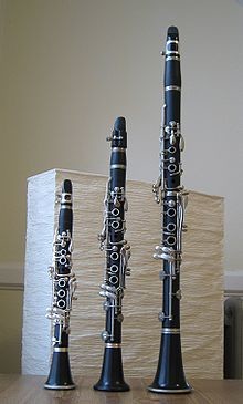 da sinistra: clarinetto in Mib, in Lab, in Sib