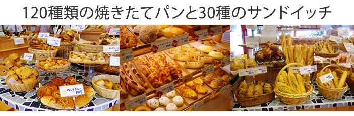 モンブランでは120種の焼き立てパンと30種のサンドをご用意しております。
