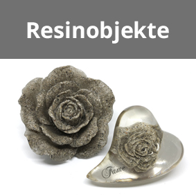 Resinobjekte, Ascheaufsteller, Rose aus Asche