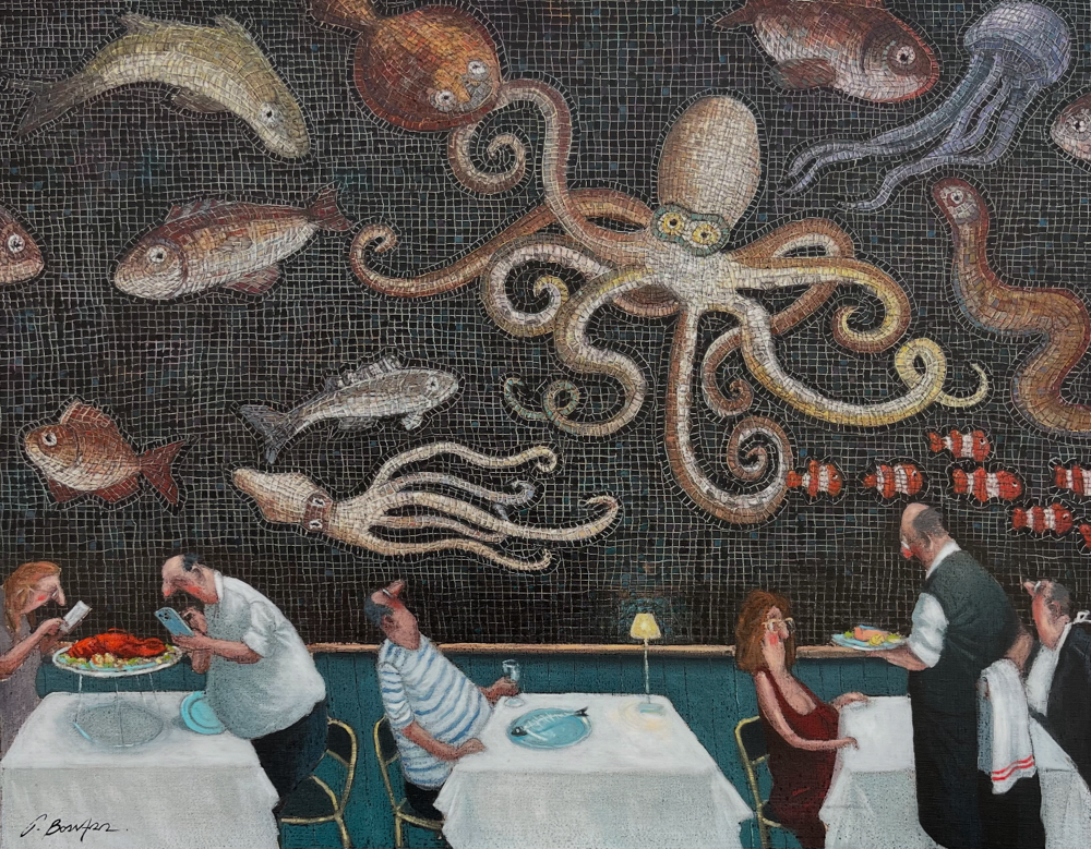 Huile sur toile 89x116 cm « La grade mosaïque »