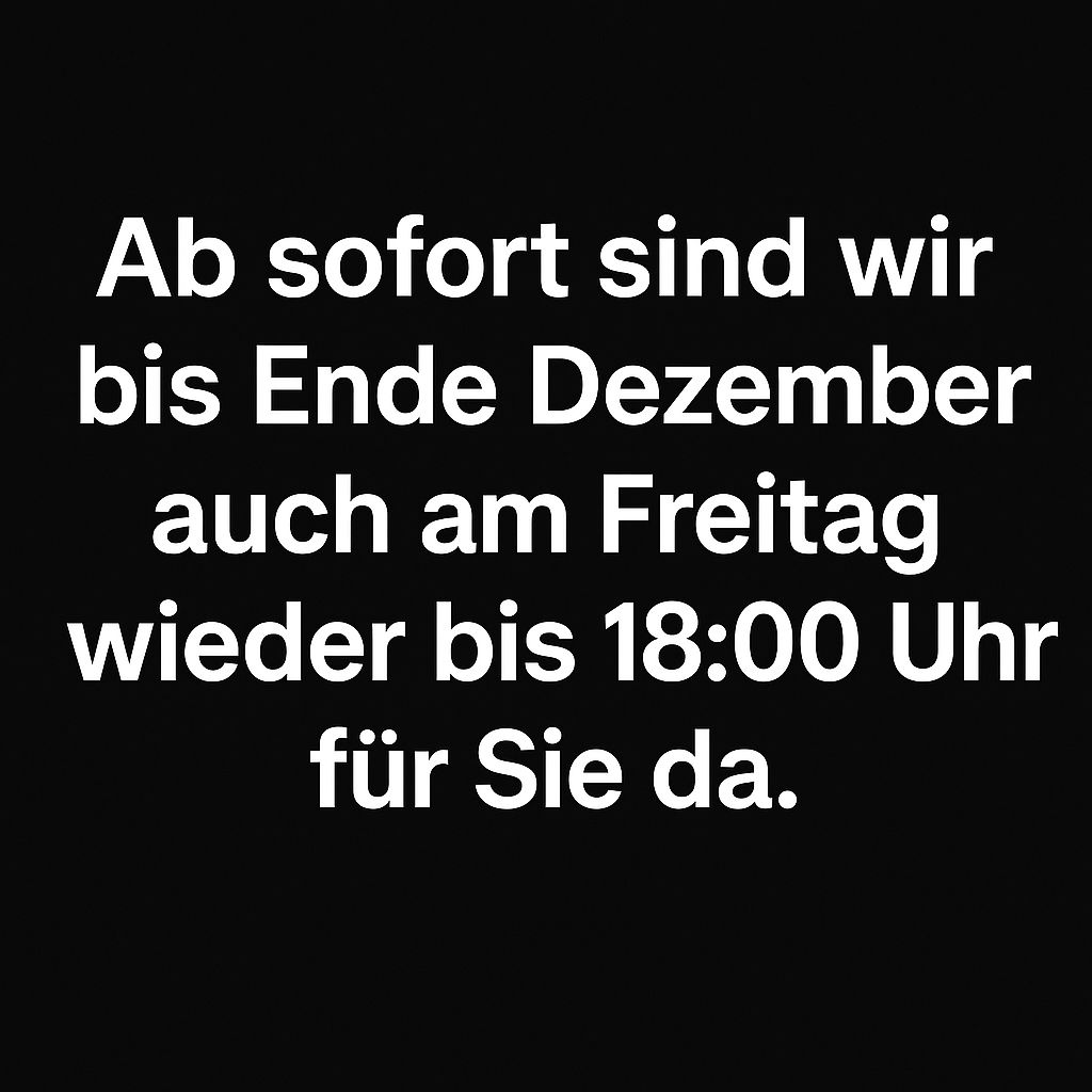 Öffnungszeiten im Dezember