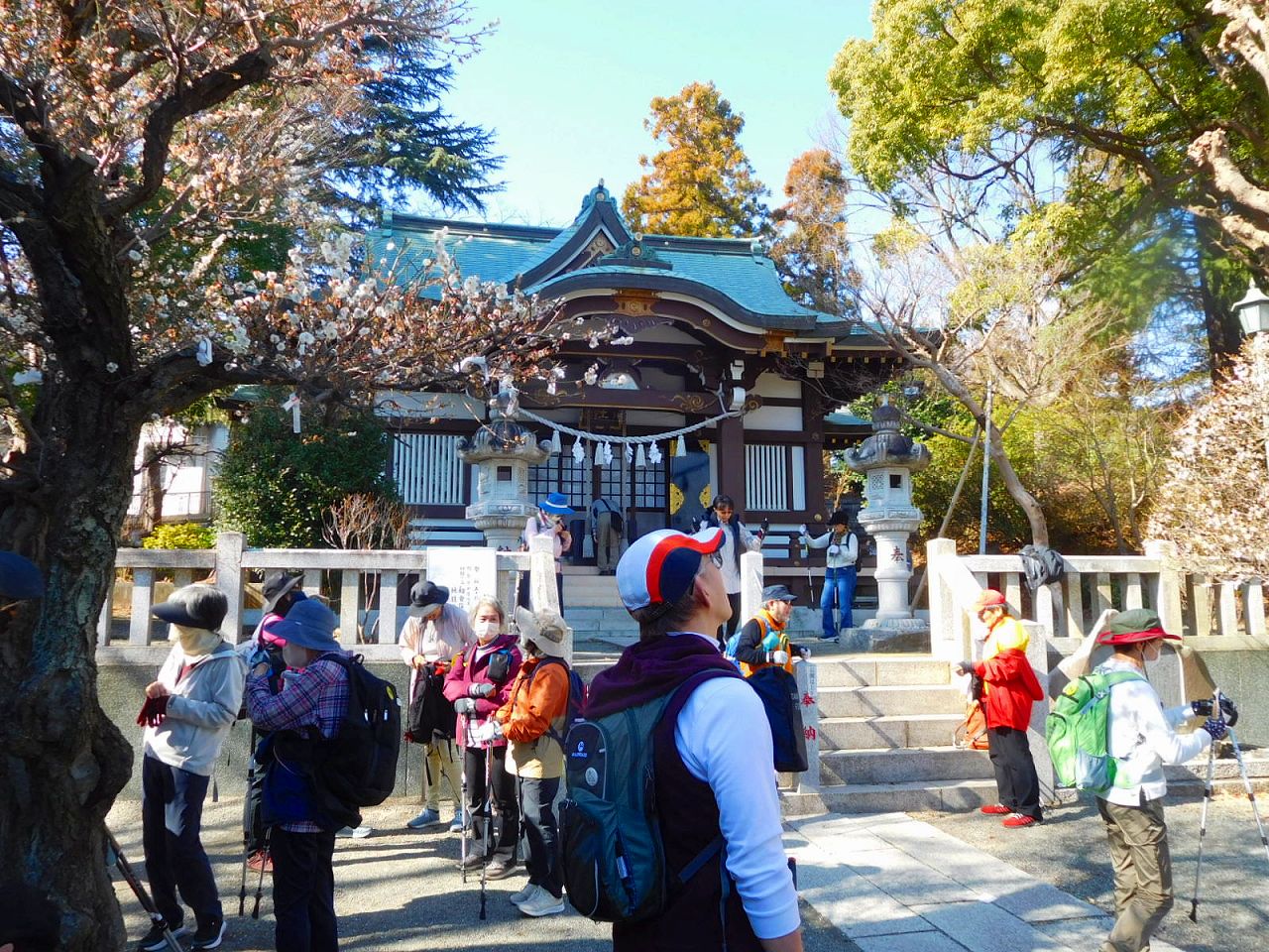 境内の白梅も咲いてます