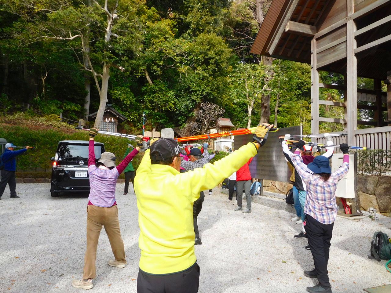 師岡熊野神社でクールダウンして解散