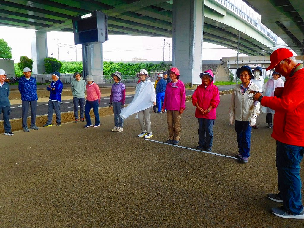 高速道路ガード下にて歩行速度測定
