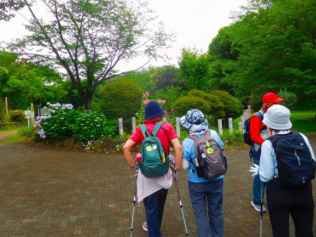 北八朔公園到着　花々が綺麗