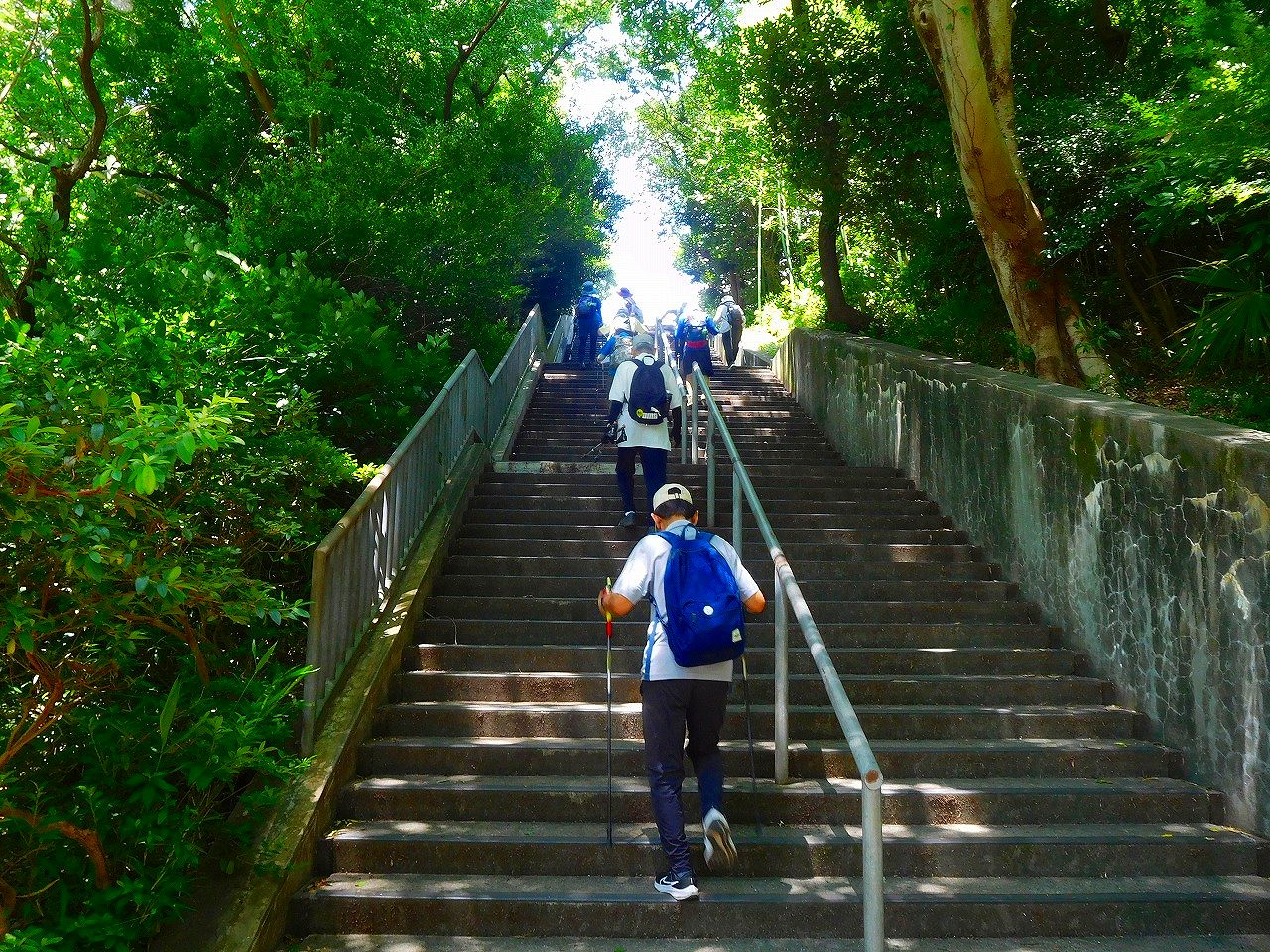 公園最後の階段を上ります