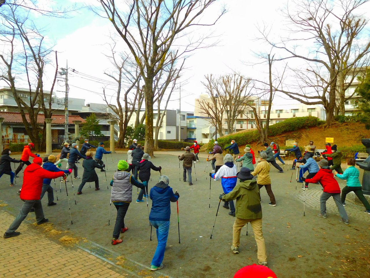 市ヶ尾第三公園でウォーミングアップしてスタート