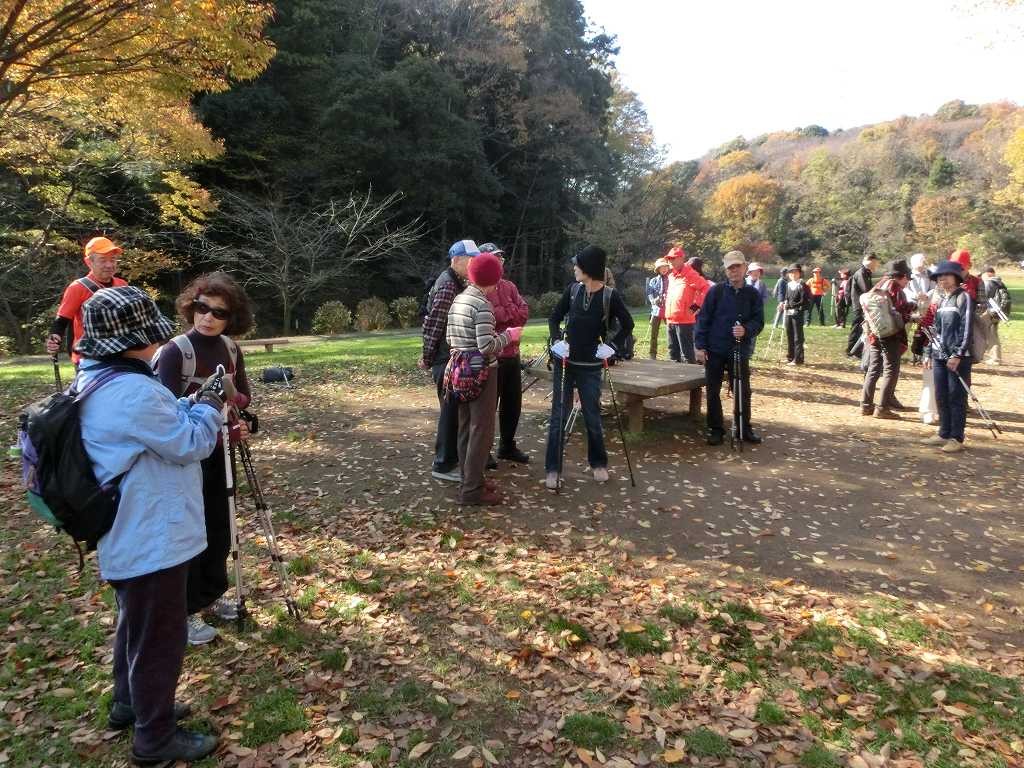 北八朔公園での休憩　「女郎蜘蛛」に出会い大騒ぎ!!