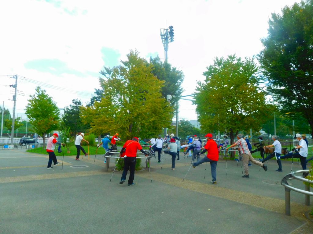 谷本公園でウォーミングアップ