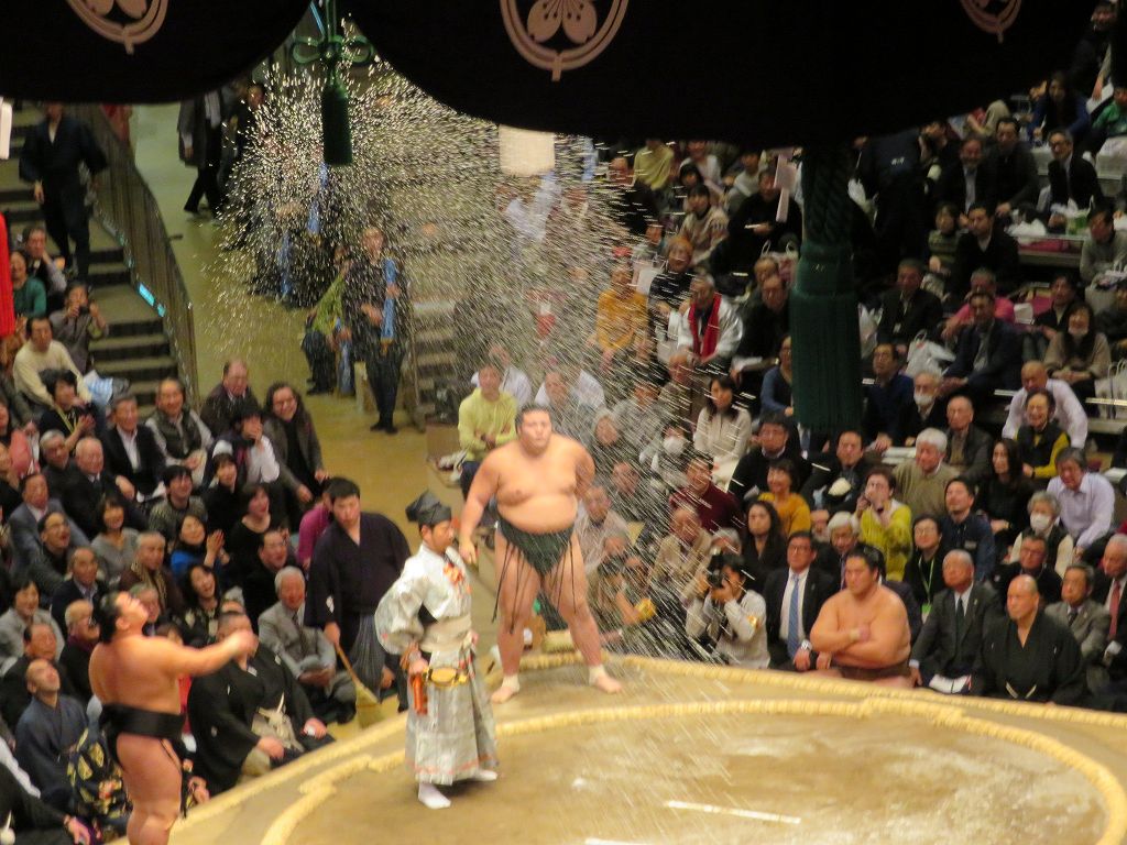 塩を目一杯まく照強だが負けた