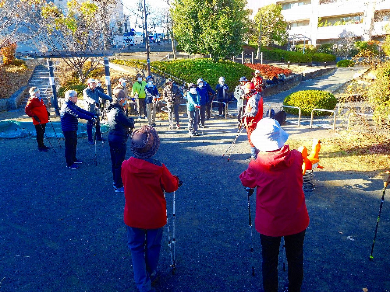 新石川1丁目第二公園に集合しウォーミングアップ