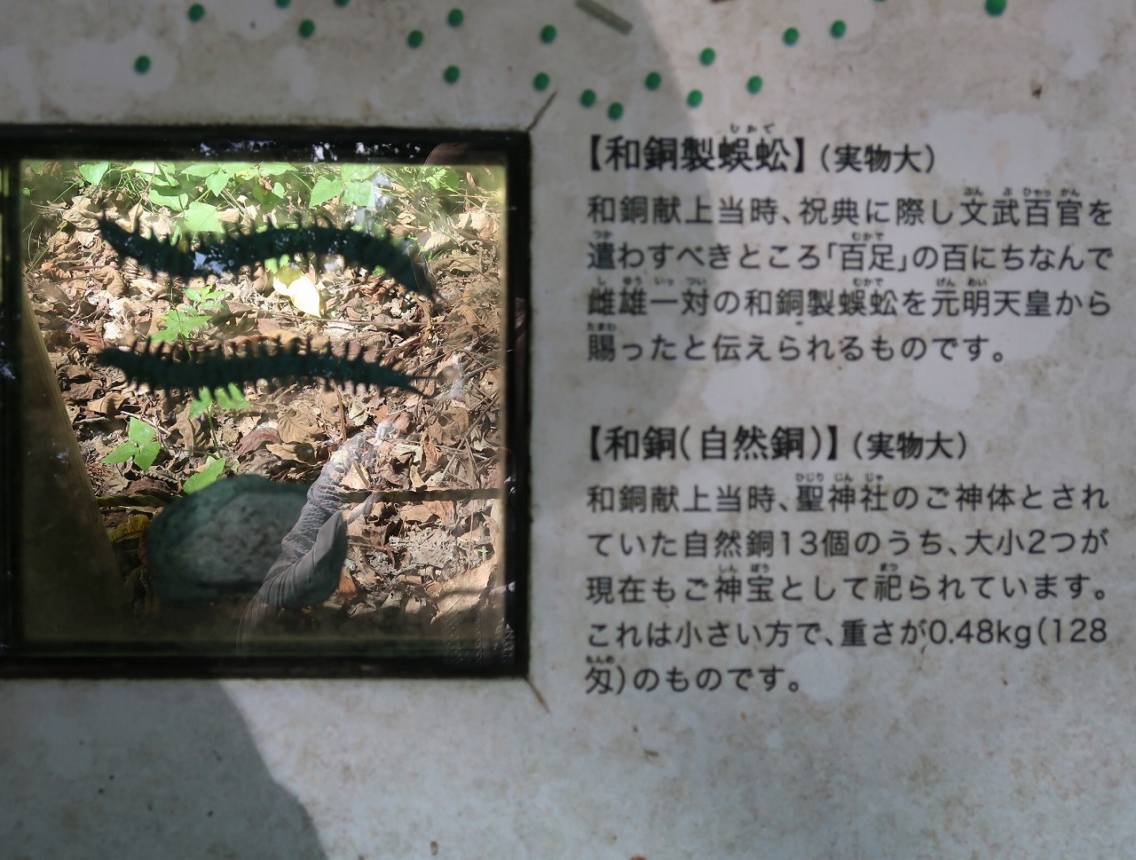 百足と自然銅