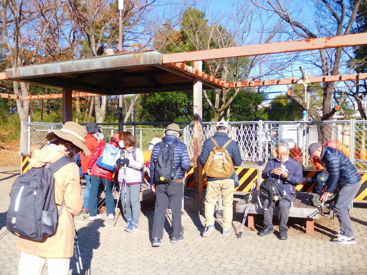 菅生緑地で一時解散です