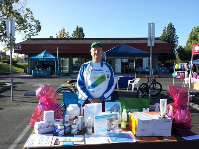 Glad to be a vendor in my sports outfit at the Rocklin bike rally.
