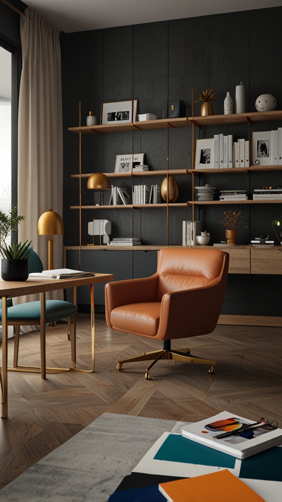Ambiance chaleureuse et accueillante avec un fauteuil confortable et un éclairage doux, le tout sur un parquet qui semble confortable pour un intérieur ou l’on se sent bien. Des travaux à Morlaix et les communes environnantes pour un peu de décoration.
