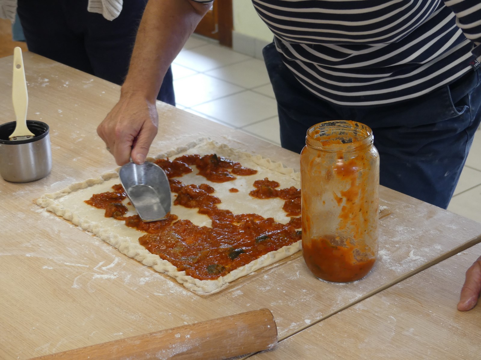Voilà la garniture de la pizza