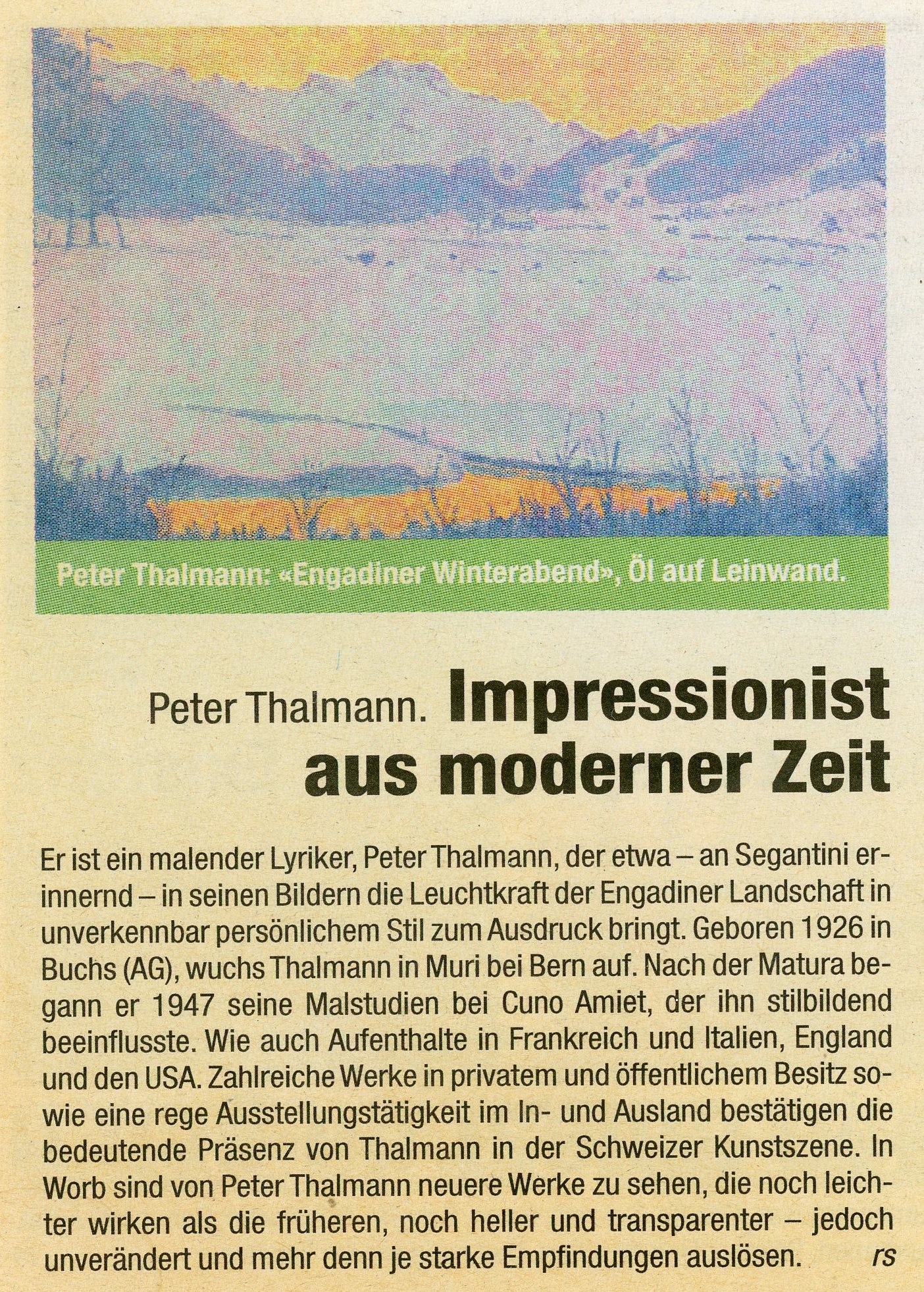 2002, Worb, Zeitungsbericht