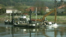Baggerschiff ,, Oberweser" auf der Weser