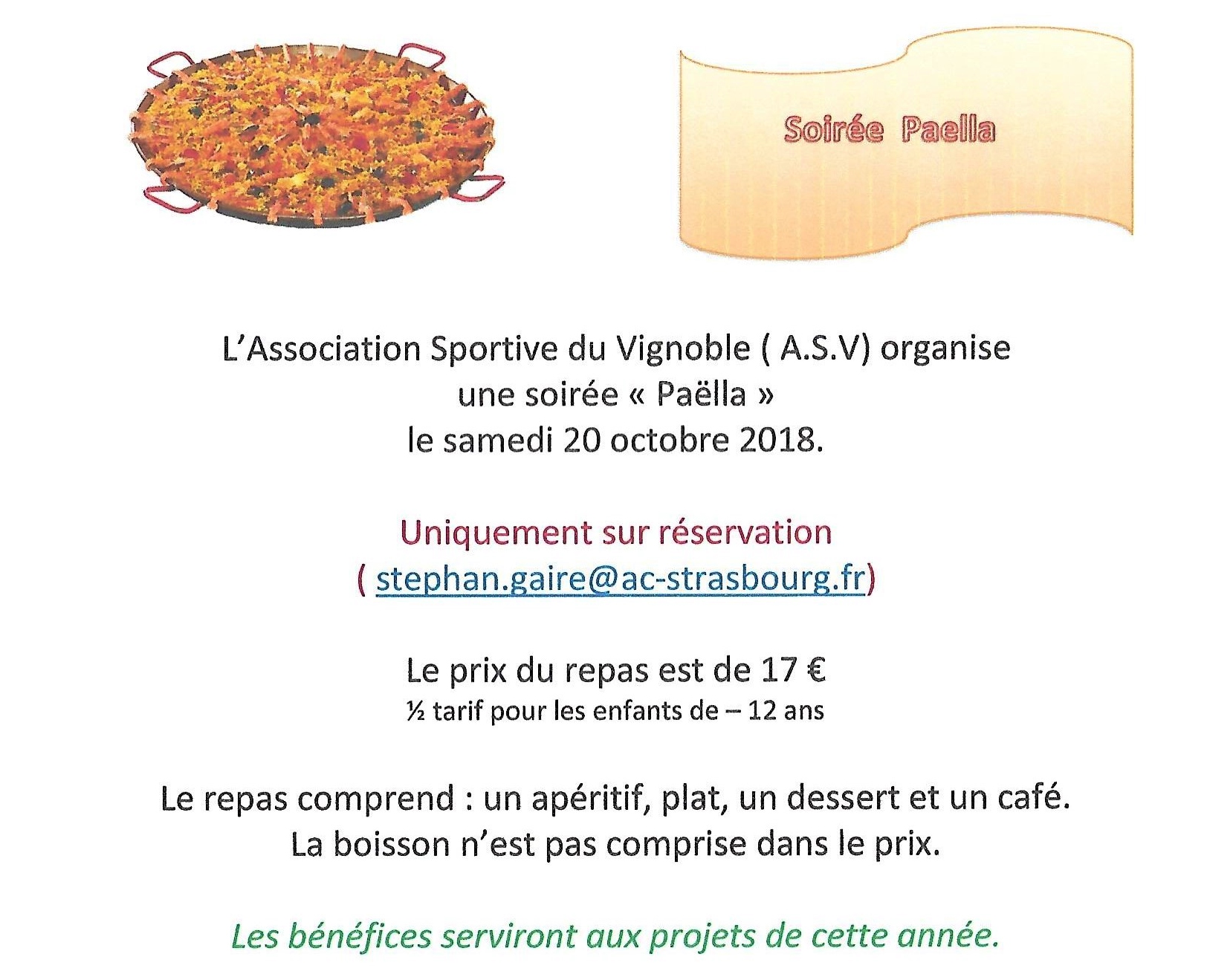 Soiree Paella De L Asv Wangen En Alsace