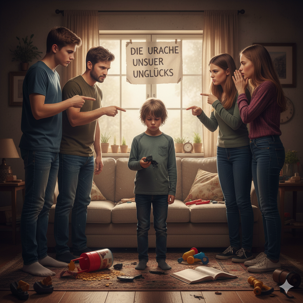 Wenn ein Kind zum Sündenbock innerhalb einer dysfunktionalen Familie wird