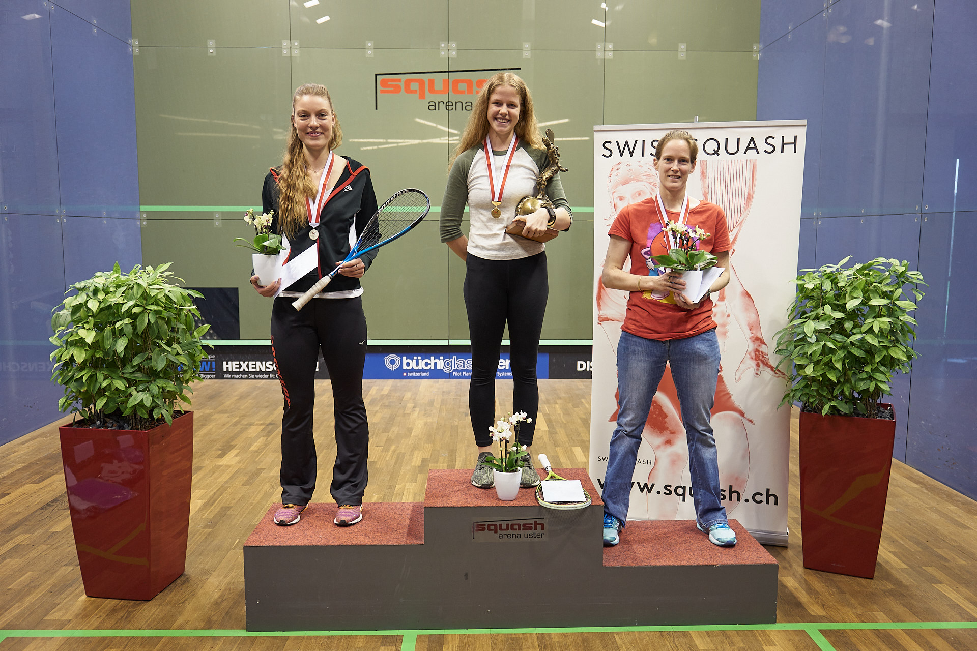 Schweizermeisterschaft 2018 (v.l. Nadia Pfister, Cindy Merlo, Gaby Huber)