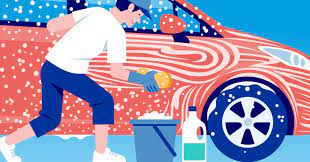 車の洗車は雨に日にしています。