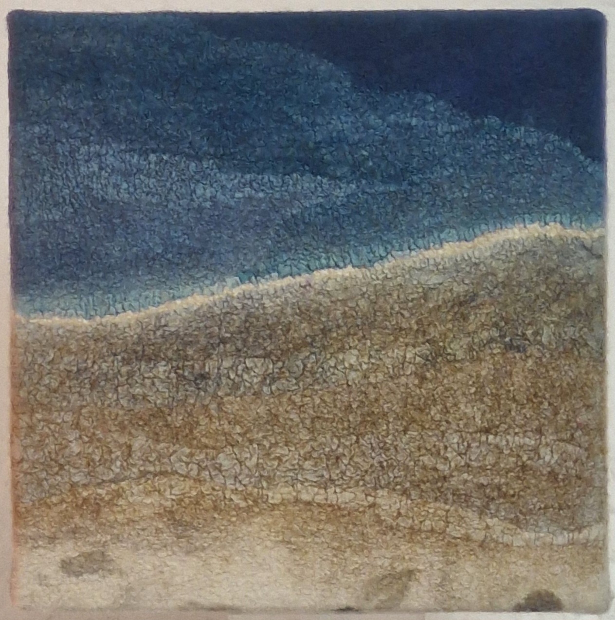 Wandbild, Wolle und Seide. 30x30x7,5 cm. 