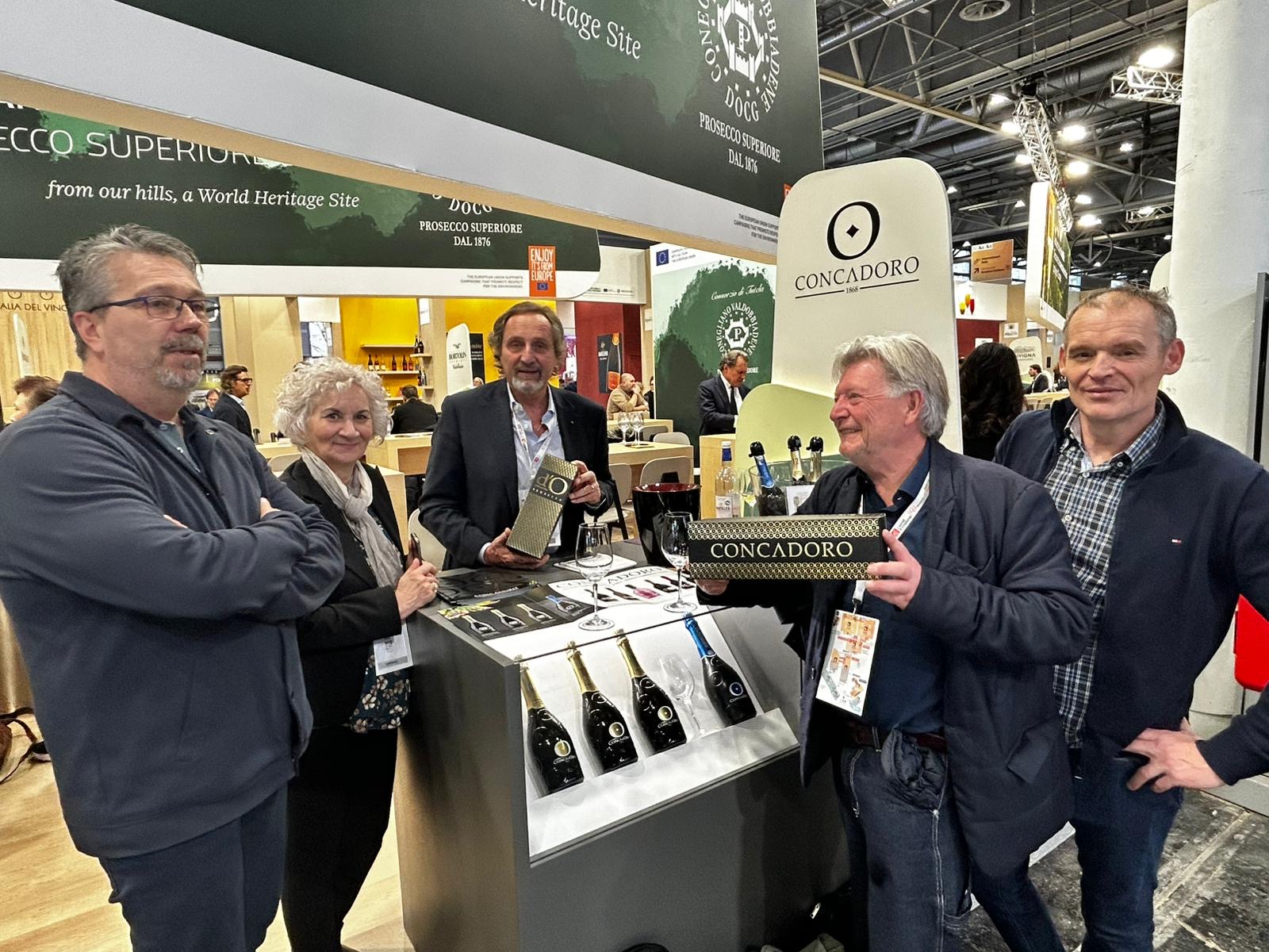 Prosecco Concadoro proeven met Peter & Sven van Vinitrade in gezelschap van de producenten. Oa verkrijgbaar bij Philippe Mondovino Schoten.
