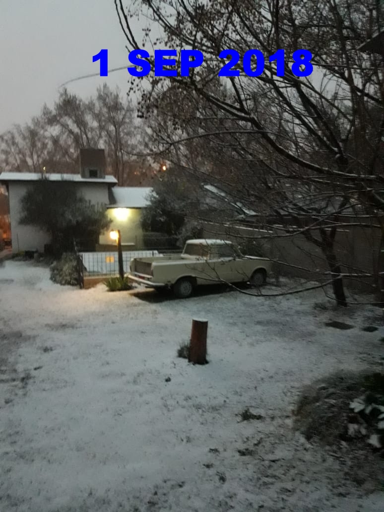 Vista  nevada desde el garage 