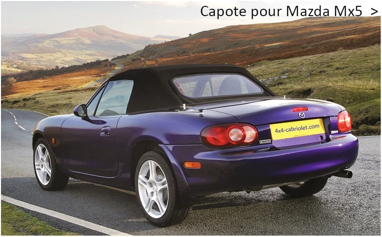 capote mazda mx5 nb - capote noire pour mx5 bleu