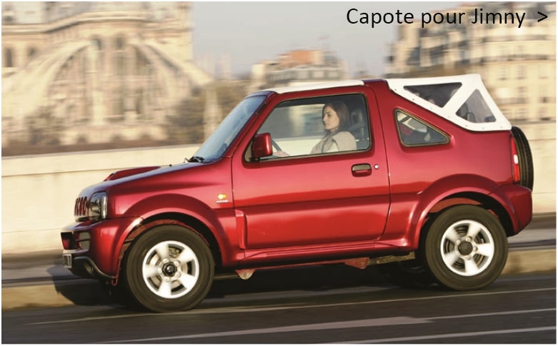capote blanche neuve pour un suzuki jimny rouge