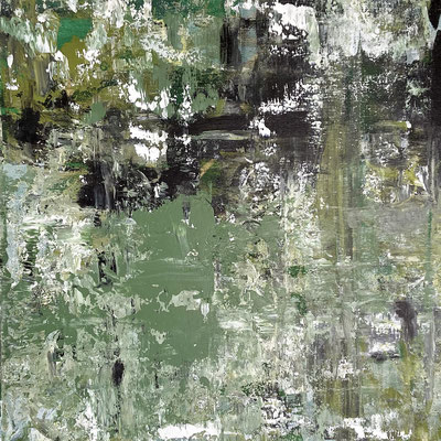 Acrylfarbe und Ölpastellkreide auf Leinwand 50 x 50 cm 