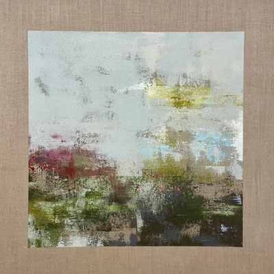 Acrylfarbe auf Jute 100 x 100 cm