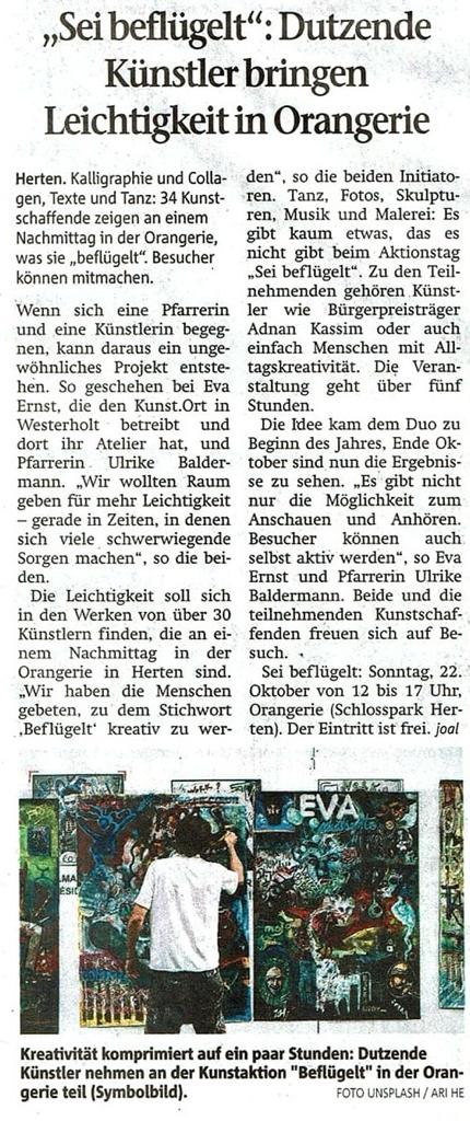 Artikel aus der Hertener Allgemeinen (09.10.2023)