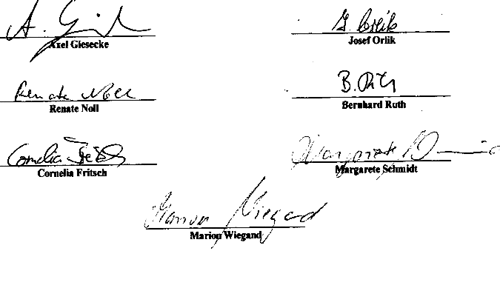 Unterschriften Chronik