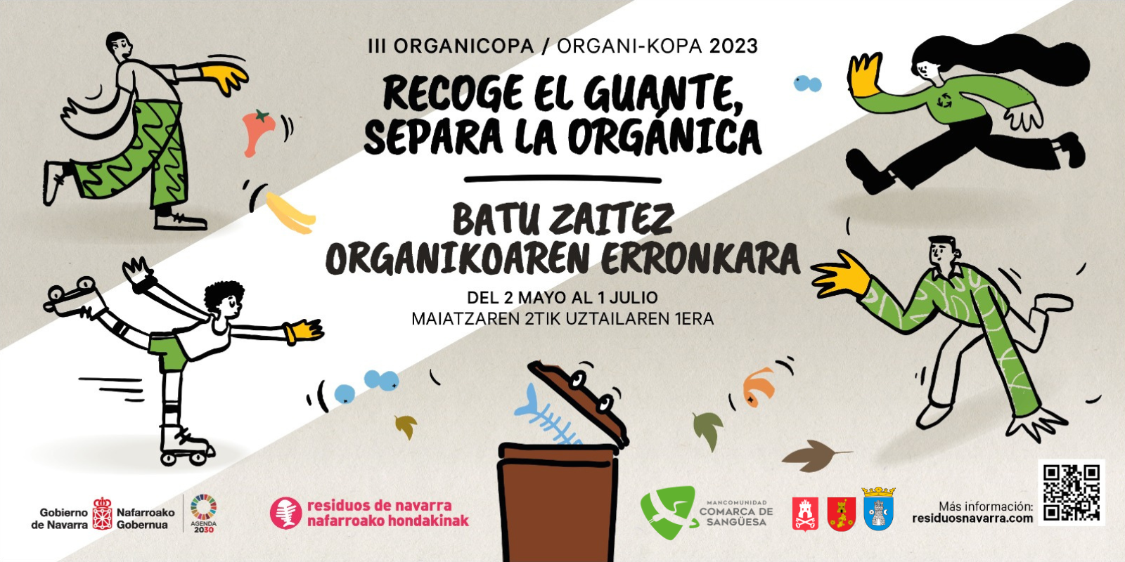 Comienza la III OrganiCopa poniendo en competición a Aibar/Oibar, Cáseda y Lumbier: ¿qué ruta recogerá más materia orgánica?