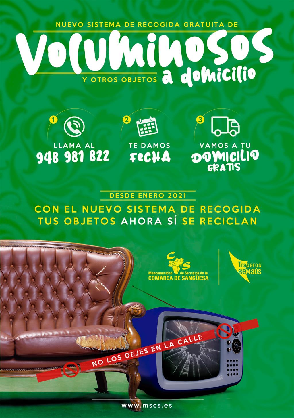 NUEVO SERVICIO para la recogida de voluminosos y otros objetos en la Comarca de Sangüesa