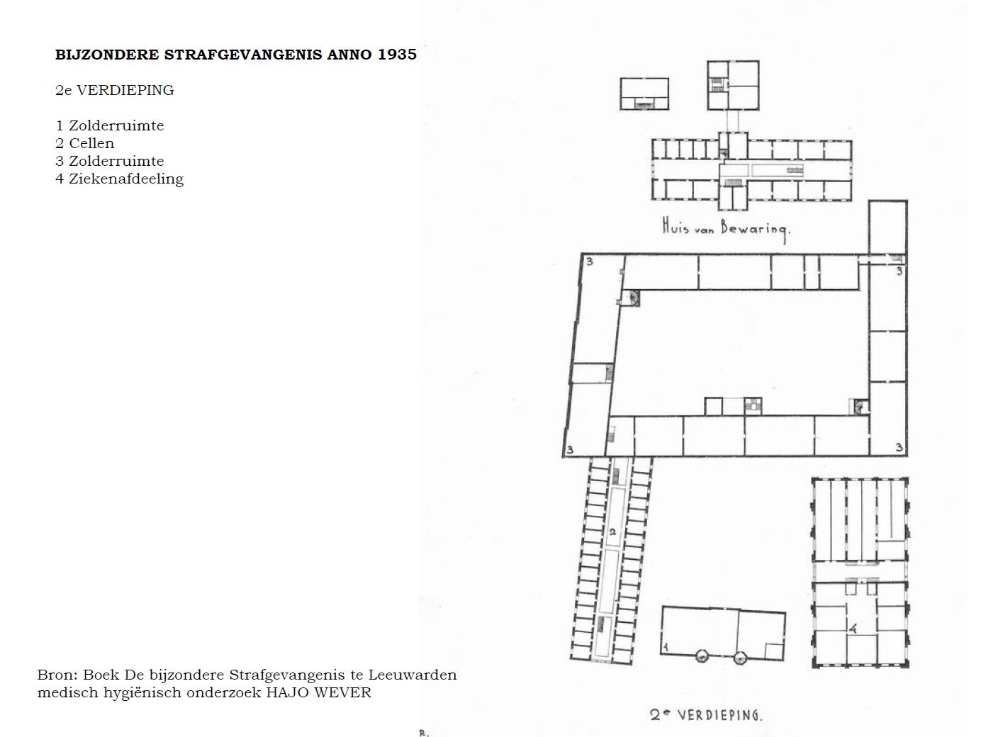 Plattegrond strafgevangenis en Huis van Bewaring Leeuwarden