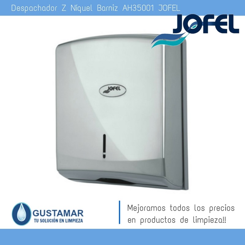 Despachador /Dispensador de Toalla Interdoblada Níquel Barniz Jofel AH35001  Z-600