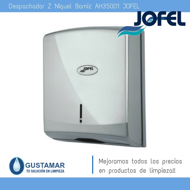 Despachador /Dispensador de Toalla Interdoblada Níquel Barniz Jofel AH35001  Z-600