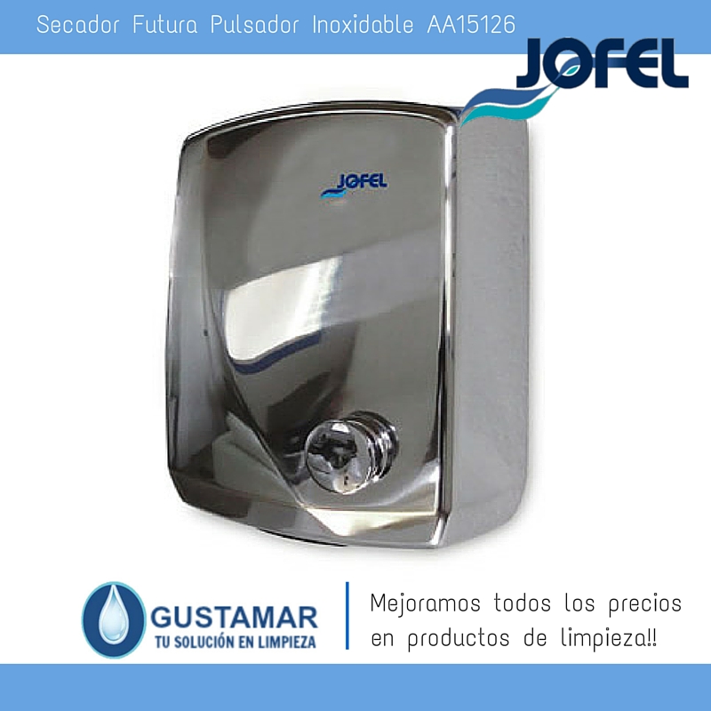 SECADORES DE MANOS JOFEL / SECAMANOS FUTURA INOXIDABLE PULSADOR AA15126 JOFEL