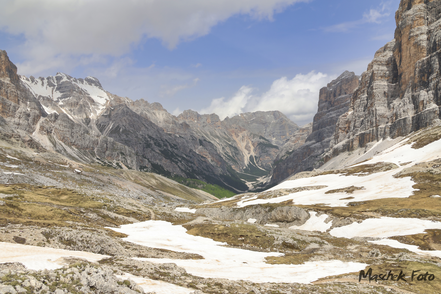 Forcella Col dei Bos Blick ins Tal